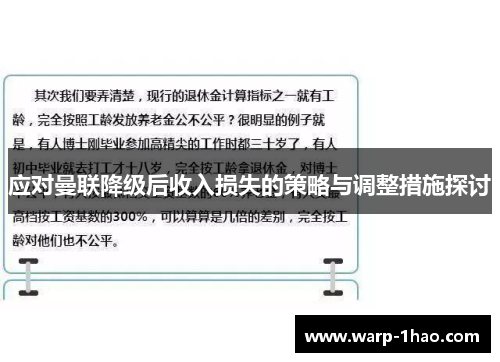 应对曼联降级后收入损失的策略与调整措施探讨