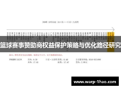 篮球赛事赞助商权益保护策略与优化路径研究